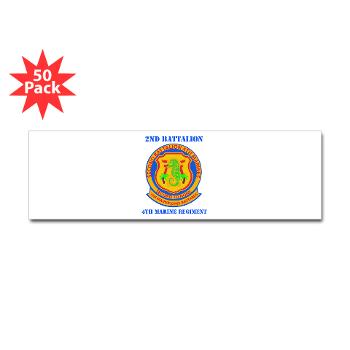 2B4M - M01 - 01 - 2nd Battalion 4th Marines with Text - Sticker (Bumper 50 pk)